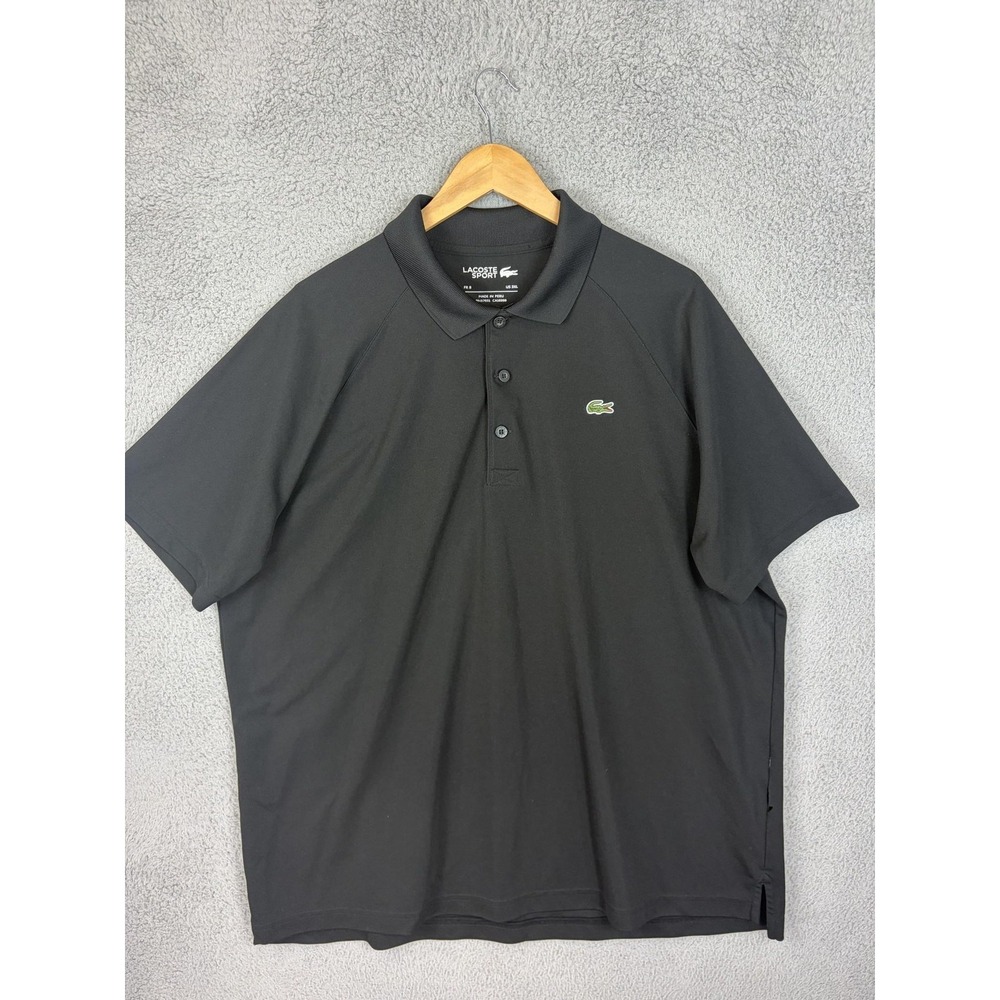 Lacoste Polo Shirt Mens 3XL Black Sport Ultra Dry Golf Tennis Performance Knit